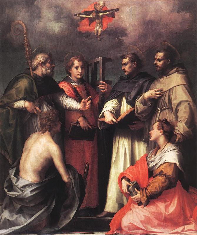 Andrea del Sarto Disputation over the Trinity oil painting picture